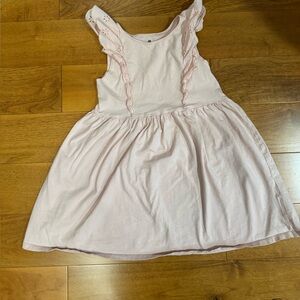H&M Pale Pink Ruffle-Shoulder Cotton Dress- size 8/10